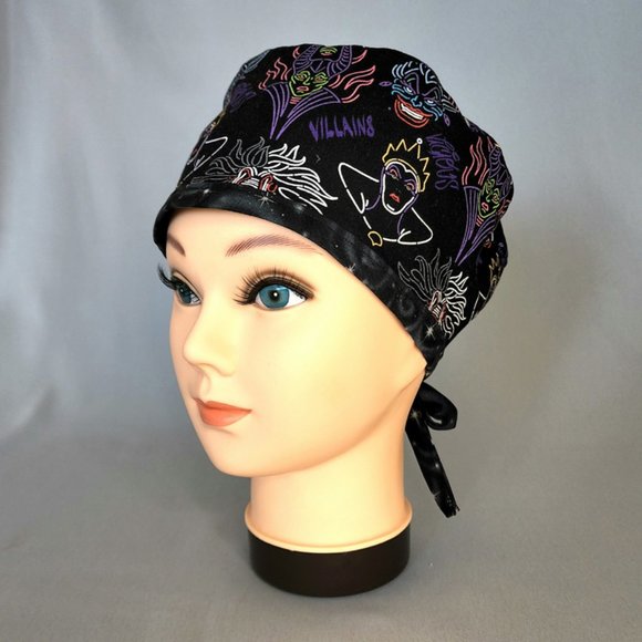 Reversible Disney Evil Queens and Space Surgical Scrub Cap Hat! Preshrunk Cotton - Picture 1 of 4